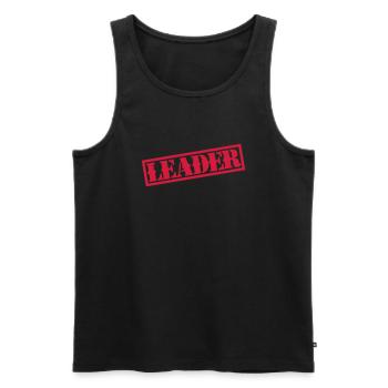 Leader - Männer Premium Bio Tank Top - Schwarz - Vorne - AI Model Male 178 light (178cm)