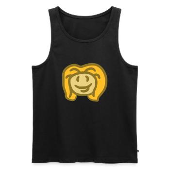 Blonde heureux smiley de visage jeune fille souria - Débardeur bio Premium Homme - noir - Devant - AI Model Male 178 light (178cm)