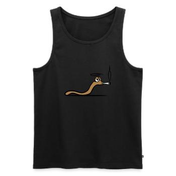 Worm smoke joint - Men's Premium Organic Tank Top - black - Front - AI Model Male 178 light (178cm)
