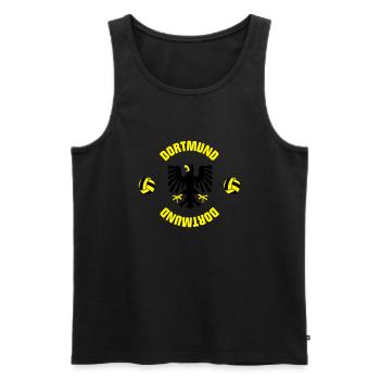 Dortmund (ID: 001013) - Männer Premium Bio Tank Top - Schwarz - Vorne - Michal (187cm)
