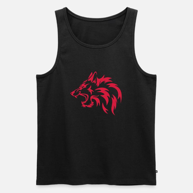 Wolfskopf Stammes - Männer Premium Bio Tank Top - Schwarz