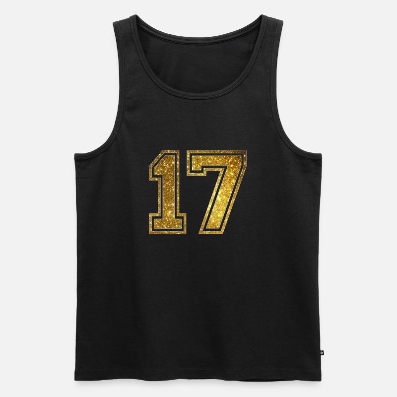 17 - 2017 - Gold Glitter - Männer Premium Bio Tank Top - Schwarz