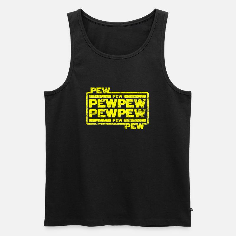Pew Pew Pew - Männer Premium Bio Tank Top - Schwarz