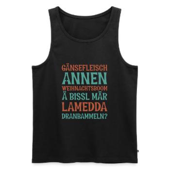 Weihnachtbaum & Lametta (Sächsisch-Edition) - Männer Premium Bio Tank Top - Schwarz - Vorne - AI Model Male 178 light (178cm)
