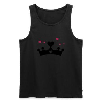 Princess, Crown, Hearts, Christmas, Birthday, Gift - Débardeur bio Premium Homme - noir - Devant - AI Model Male 178 light (178cm)