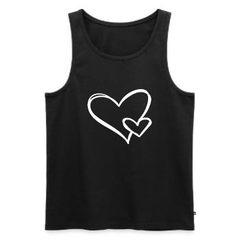 Coeur blanc - Débardeur bio Premium Homme - noir - Devant - Michal (187cm)