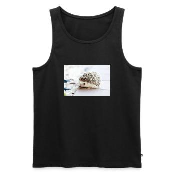 Hedgehog at dawn - Men's Premium Organic Tank Top - black - Front - AI Model Male 178 light (178cm)
