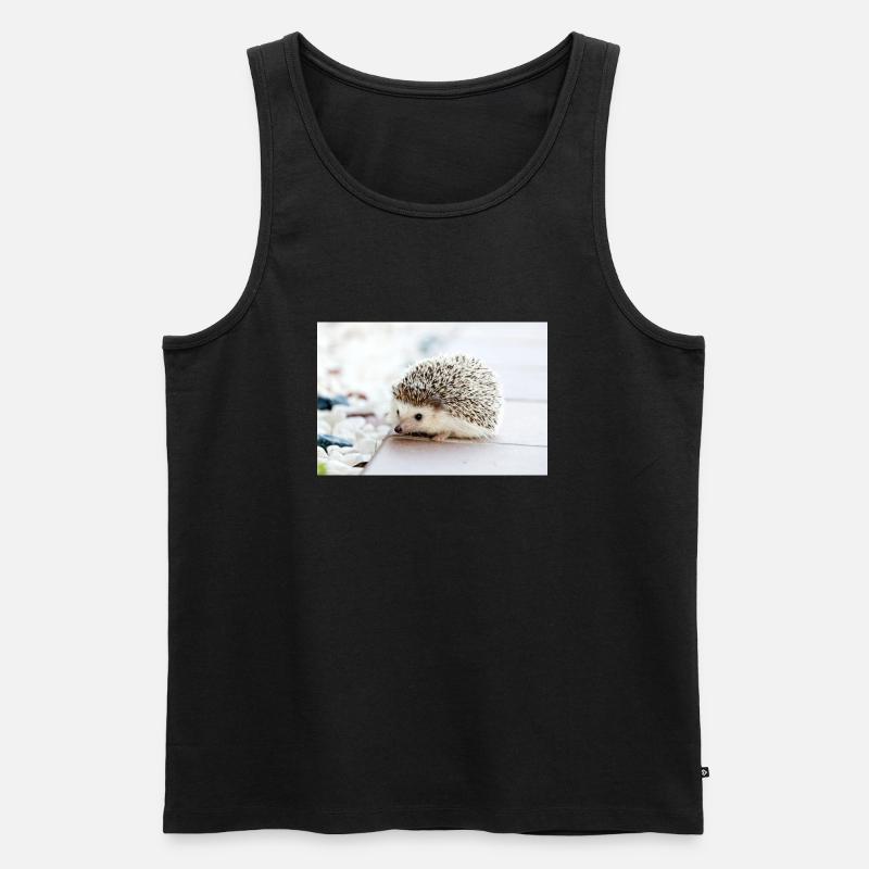 Igel im Morgengrauen - Männer Premium Bio Tank Top - Schwarz