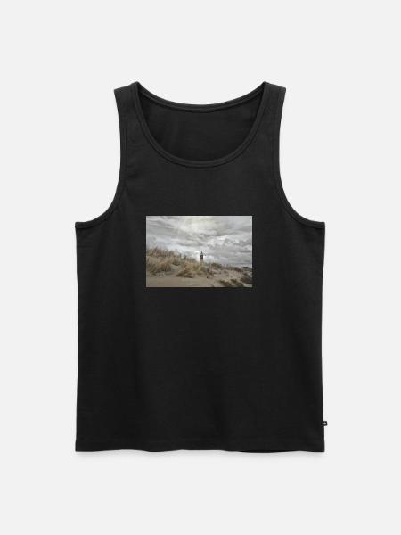 Lighthouse behind the dunes - Men's Premium Organic Tank Top - black