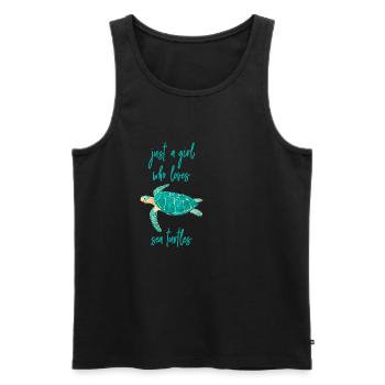 Sea Turtle Just a Girl Who Loves Turtles - Men's Premium Organic Tank Top - black - Front - AI Model Male 178 light (178cm)