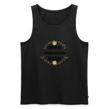 Cancer Survivor, Funny Cancer Gifts idea - Men's Premium Organic Tank Top - black - Front - AI Model Male 178 light (178cm)