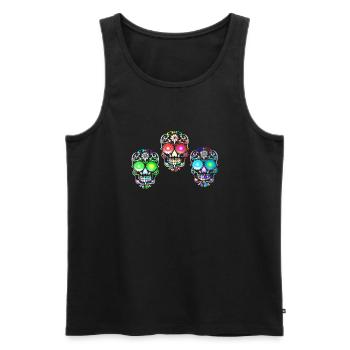 Sugar Skull Art - Men's Premium Organic Tank Top - black - Front - AI Model Male 178 light (178cm)