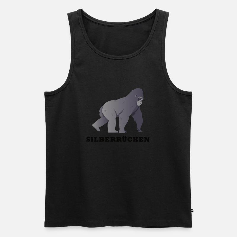 Silberrücken | Gorilla - Männer Premium Bio Tank Top - Schwarz