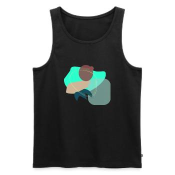 Abstract Shapes - Männer Premium Bio Tank Top - Schwarz - Vorne - AI Model Male 178 light (178cm)