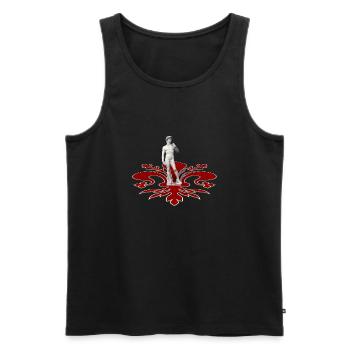 David von Michelangelo und rote Lilie von Florenz - Männer Premium Bio Tank Top - Schwarz - Vorne - AI Model Male 178 light (178cm)
