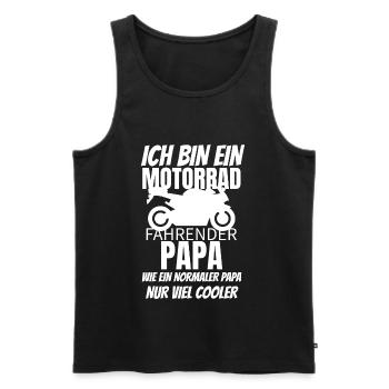 Motorrad fahrender Papa cooler als ein normaler - Männer Premium Bio Tank Top - Schwarz - Vorne - Michal (187cm)