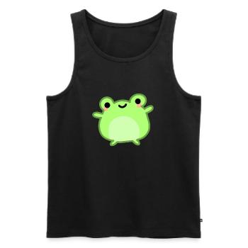 kawaii & happy green frog froggy - Männer Premium Bio Tank Top - Schwarz - Vorne - Michal (187cm)