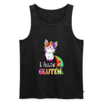 Gluten Unverträglichkeit Zöliakie Einhorn - Männer Premium Bio Tank Top - Schwarz - Vorne - AI Model Male 178 light (178cm)