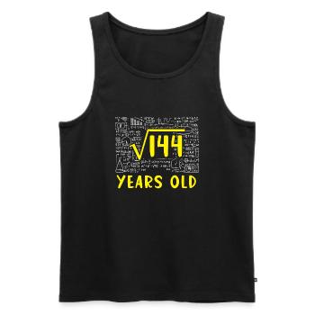 12 years birthday Root 144 - Men's Premium Organic Tank Top - black - Front - AI Model Male 178 light (178cm)