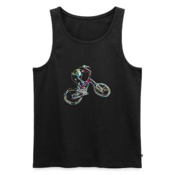 vélo bmx vtt - Débardeur bio Premium Homme - noir - Devant - Michal (187cm)