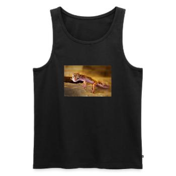 Gecko, Leopard Gecko, Reptile - Men's Premium Organic Tank Top - black - Front - AI Model Male 178 light (178cm)