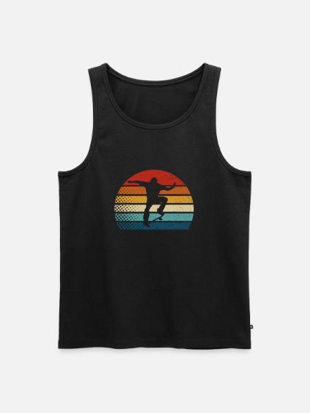 Skateboarder Skateboard Skate Skater Retro Skate - Herre Premium økologisk tanktop - sort