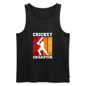 Cricket Champion Sport Cricketspieler Cricketspiel - Männer Premium Bio Tank Top - Schwarz - Vorne - Michal (187cm)