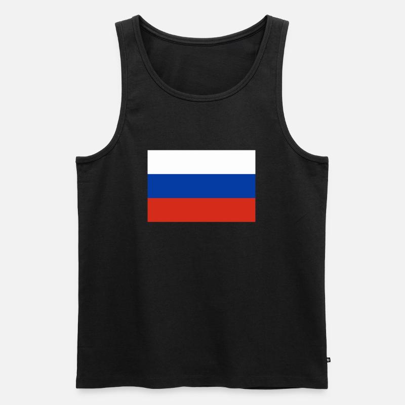 Drapeau Russie / Russian flag - Débardeur bio Premium Homme - noir