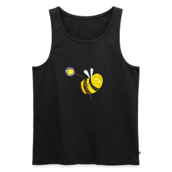 Paula die kleine Honigbiene - Männer Premium Bio Tank Top - Schwarz - Vorne - AI Model Male 178 light (178cm)