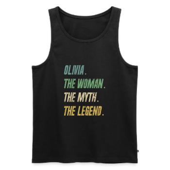 Olivia The Woman The Myth The Legend - Männer Premium Bio Tank Top - Schwarz - Vorne - Michal (187cm)