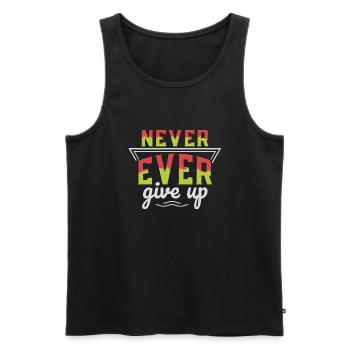 Never ever give up - Men's Premium Organic Tank Top - black - Front - AI Model Male 178 light (178cm)
