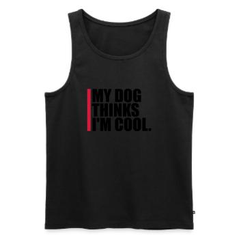Dog thinks in the cool - Men's Premium Organic Tank Top - black - Front - AI Model Male 178 light (178cm)