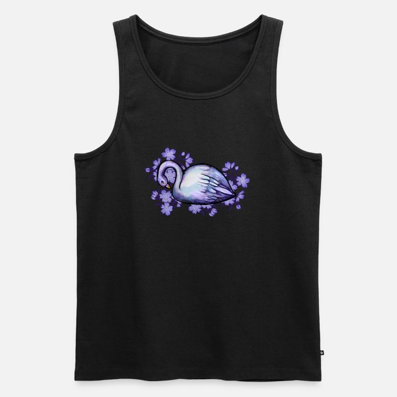 Lila Schwan - Männer Premium Bio Tank Top - Schwarz