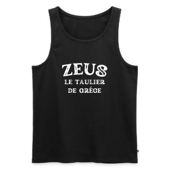 ZEUS le taulier de Grèce - Débardeur bio Premium Homme - noir - Devant - Michal (187cm)