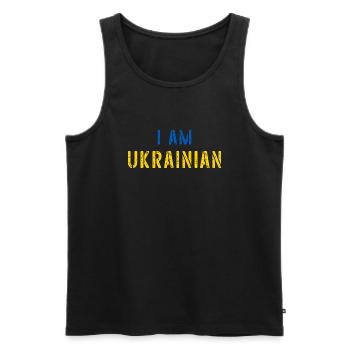 I Am Ukrainian Grunge flag - Männer Premium Bio Tank Top - Schwarz - Vorne - Michal (187cm)