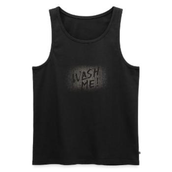 Wash Me - Männer Premium Bio Tank Top - Schwarz - Vorne - AI Model Male 178 light (178cm)