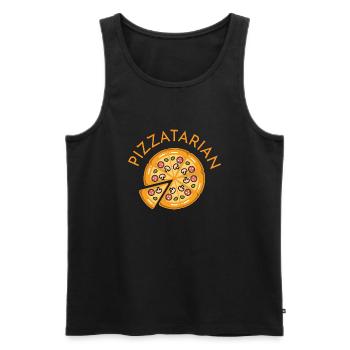 pizzatarian - Débardeur bio Premium Homme - noir - Devant - Michal (187cm)