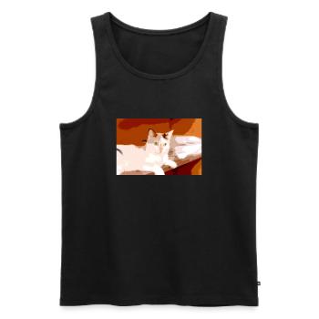j'aime les chats - Débardeur bio Premium Homme - noir - Devant - Michal (187cm)