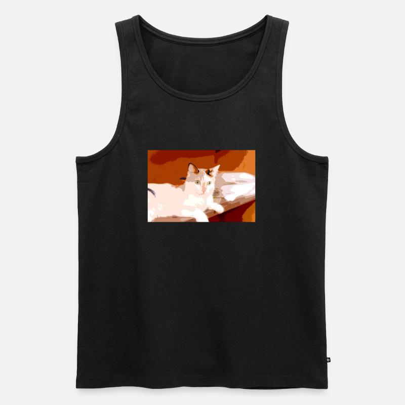 Ich liebe Katzen - Männer Premium Bio Tank Top - Schwarz