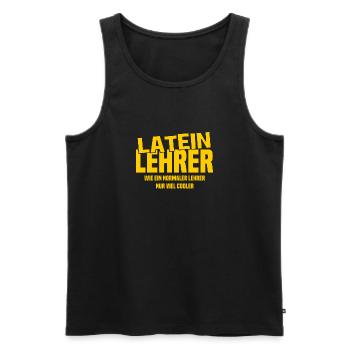 Lateinlehrer - Wie ein normaler Lehrer nur cooler - Männer Premium Bio Tank Top - Schwarz - Vorne - Michal (187cm)