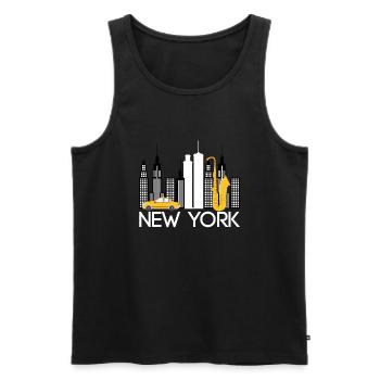 New York Building Taxi Jazz Saxophone - Débardeur bio Premium Homme - noir - Devant - Michal (187cm)
