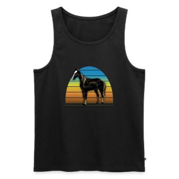 Pferd - Männer Premium Bio Tank Top - Schwarz - Vorne - AI Model Male 178 light (178cm)