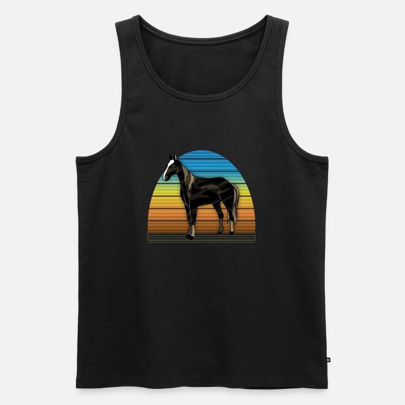Pferd - Männer Premium Bio Tank Top - Schwarz