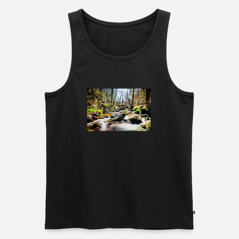 Fluss - Männer Premium Bio Tank Top - Schwarz