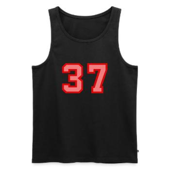 Cool Retro Retrostyle Numéro de maillot numéro de dos - Débardeur bio Premium Homme - noir - Devant - Michal (187cm)