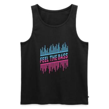 Feel the Bass DJ Techno House Dance Musik - Männer Premium Bio Tank Top - Schwarz - Vorne - Michal (187cm)