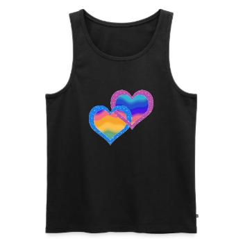 Herz - Männer Premium Bio Tank Top - Schwarz - Vorne - AI Model Male 178 light (178cm)