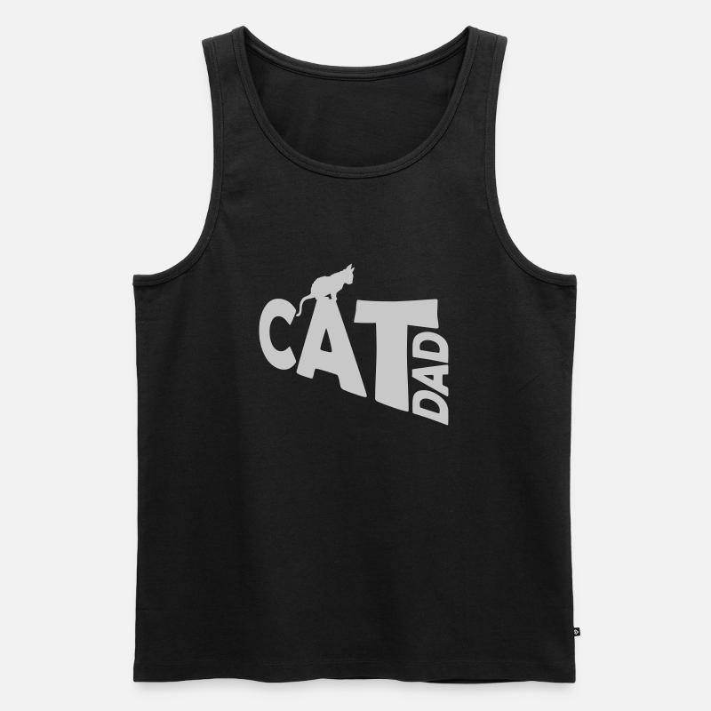Cat Dad Logo Design - Männer Premium Bio Tank Top - Schwarz
