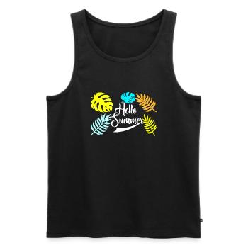 Hello Summer - Men's Premium Organic Tank Top - black - Front - AI Model Male 178 light (178cm)