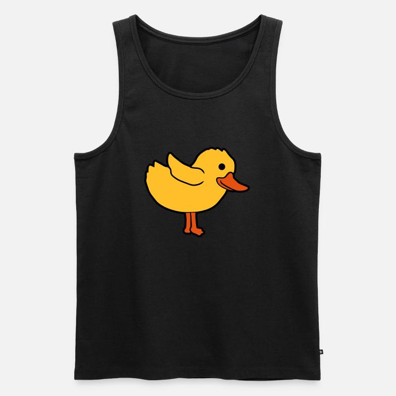 Dessin animé canard mignon poussin - Débardeur bio Premium Homme - noir